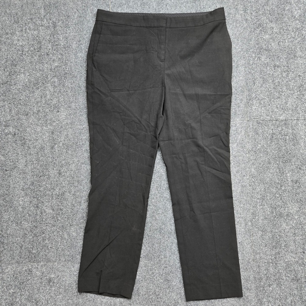 Ann Taylor Black Dress Pants Womens Size 10 34W Straight Leg Trousers
